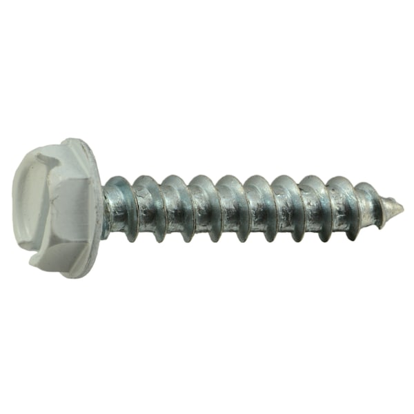 Midwest Fastener Sheet Metal Screw, #10 x 1 in, Painted Steel Flange Hex Head Slotted Drive, 100 PK 53811 - main